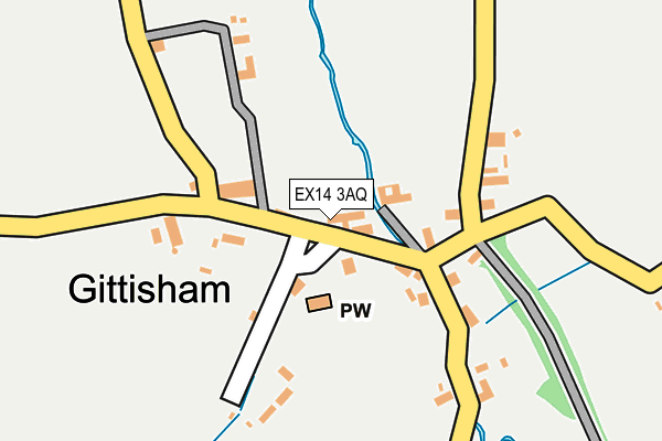 EX14 3AQ map - OS OpenMap – Local (Ordnance Survey)