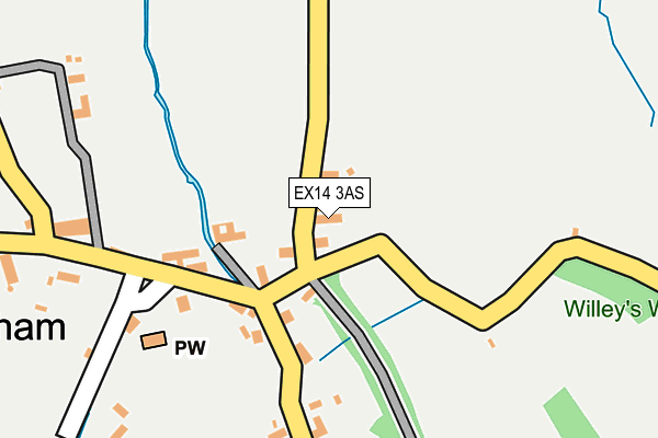 EX14 3AS map - OS OpenMap – Local (Ordnance Survey)
