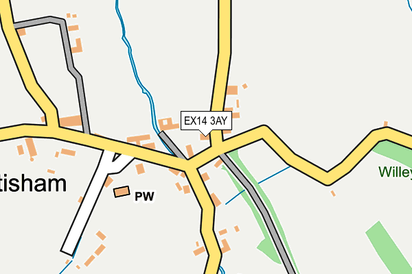 EX14 3AY map - OS OpenMap – Local (Ordnance Survey)