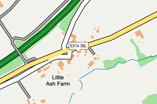 EX14 3BL map - OS OpenMap – Local (Ordnance Survey)