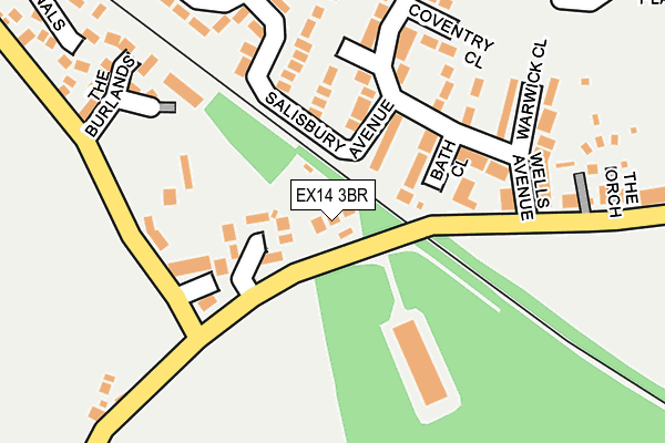 EX14 3BR map - OS OpenMap – Local (Ordnance Survey)