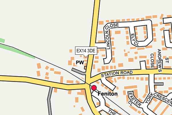 EX14 3DE map - OS OpenMap – Local (Ordnance Survey)