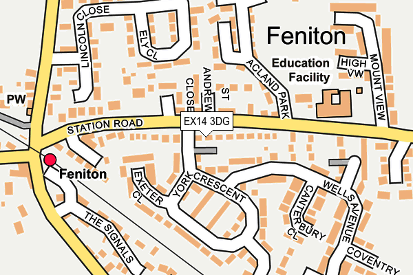 EX14 3DG map - OS OpenMap – Local (Ordnance Survey)