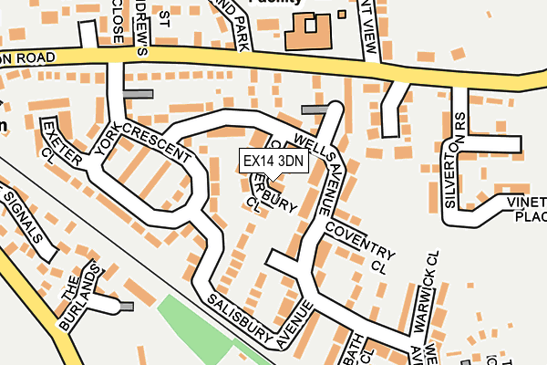 EX14 3DN map - OS OpenMap – Local (Ordnance Survey)