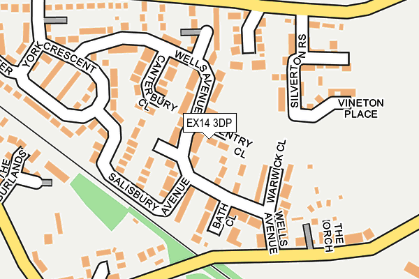 EX14 3DP map - OS OpenMap – Local (Ordnance Survey)