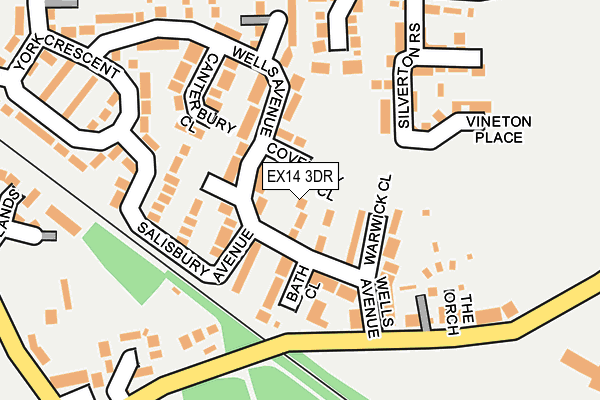 EX14 3DR map - OS OpenMap – Local (Ordnance Survey)