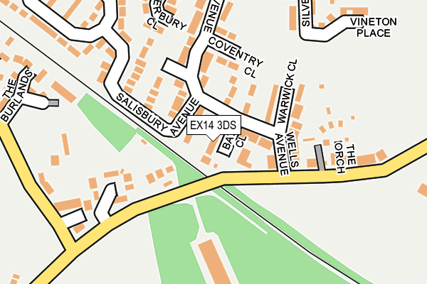 EX14 3DS map - OS OpenMap – Local (Ordnance Survey)