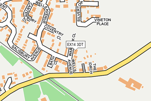 EX14 3DT map - OS OpenMap – Local (Ordnance Survey)