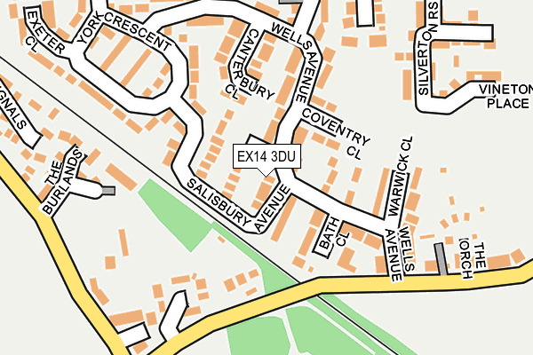 EX14 3DU map - OS OpenMap – Local (Ordnance Survey)