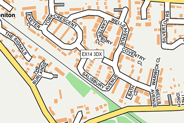 EX14 3DX map - OS OpenMap – Local (Ordnance Survey)