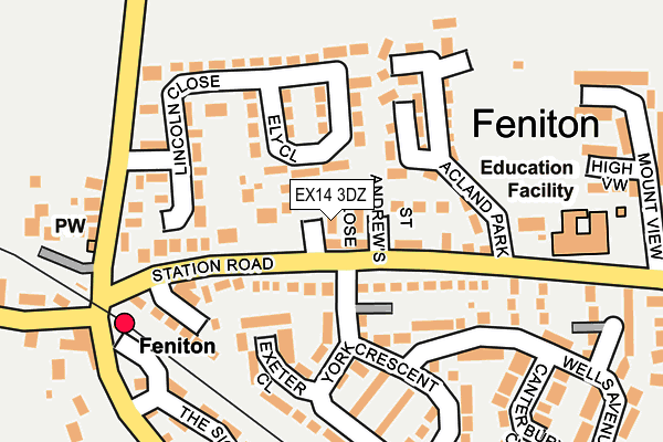 EX14 3DZ map - OS OpenMap – Local (Ordnance Survey)