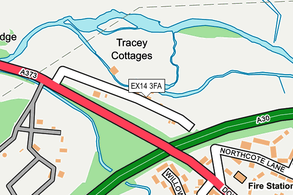 EX14 3FA map - OS OpenMap – Local (Ordnance Survey)