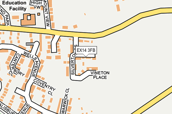 EX14 3FB map - OS OpenMap – Local (Ordnance Survey)