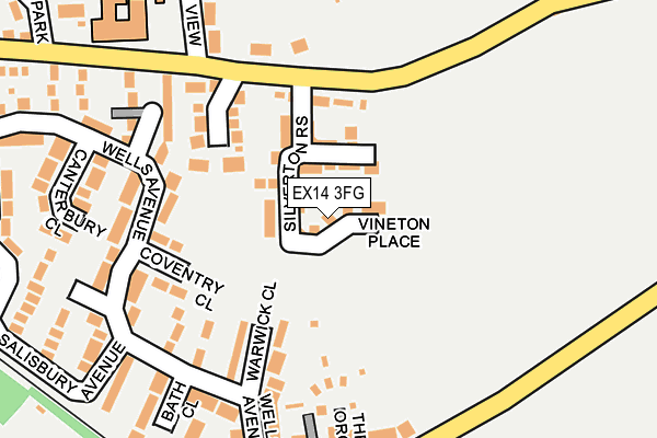 EX14 3FG map - OS OpenMap – Local (Ordnance Survey)