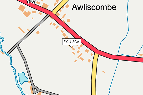 EX14 3GA map - OS OpenMap – Local (Ordnance Survey)