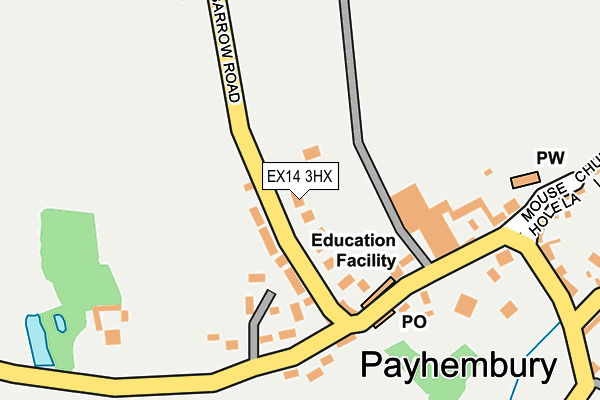 EX14 3HX map - OS OpenMap – Local (Ordnance Survey)