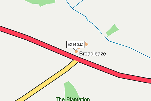 EX14 3JZ map - OS OpenMap – Local (Ordnance Survey)