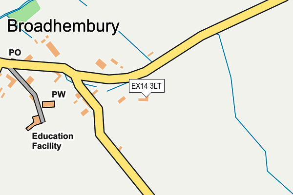 EX14 3LT map - OS OpenMap – Local (Ordnance Survey)