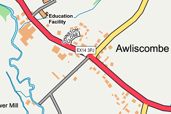 EX14 3PJ map - OS OpenMap – Local (Ordnance Survey)