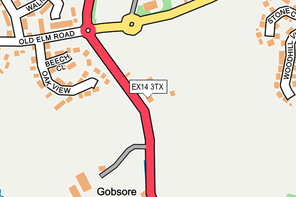 EX14 3TX map - OS OpenMap – Local (Ordnance Survey)