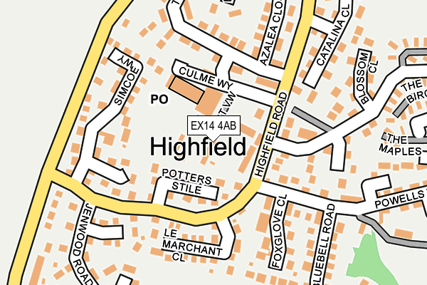 EX14 4AB map - OS OpenMap – Local (Ordnance Survey)