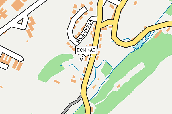 EX14 4AE map - OS OpenMap – Local (Ordnance Survey)