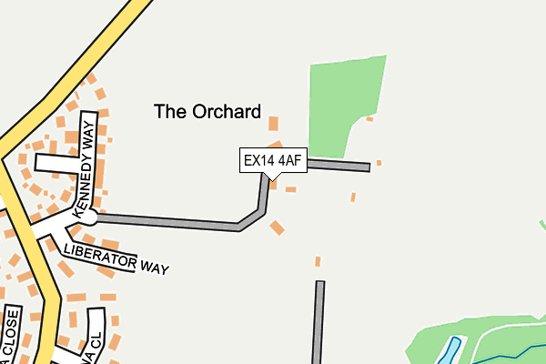 EX14 4AF map - OS OpenMap – Local (Ordnance Survey)