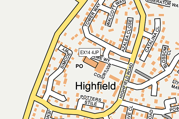 EX14 4JP map - OS OpenMap – Local (Ordnance Survey)