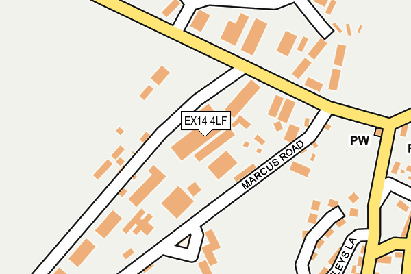 EX14 4LF map - OS OpenMap – Local (Ordnance Survey)