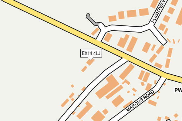 EX14 4LJ map - OS OpenMap – Local (Ordnance Survey)