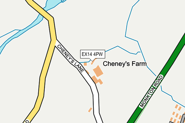 EX14 4PW map - OS OpenMap – Local (Ordnance Survey)