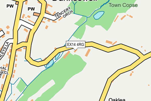 EX14 4RG map - OS OpenMap – Local (Ordnance Survey)