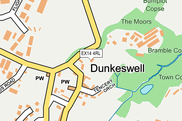 EX14 4RL map - OS OpenMap – Local (Ordnance Survey)