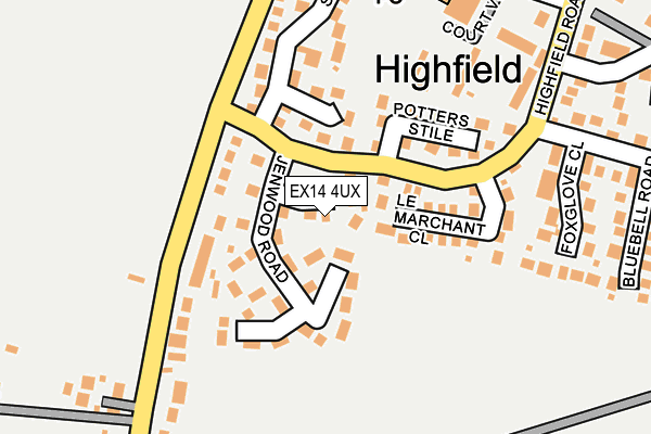 EX14 4UX map - OS OpenMap – Local (Ordnance Survey)