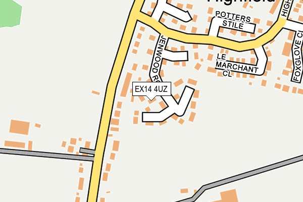 EX14 4UZ map - OS OpenMap – Local (Ordnance Survey)
