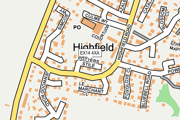 EX14 4XA map - OS OpenMap – Local (Ordnance Survey)