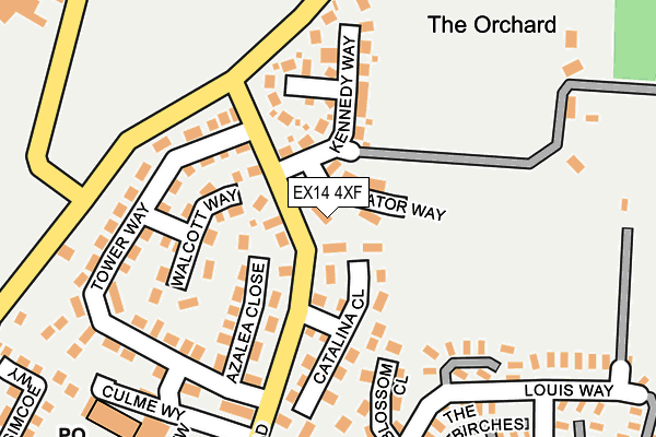 EX14 4XF map - OS OpenMap – Local (Ordnance Survey)