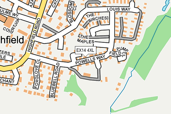 EX14 4XL map - OS OpenMap – Local (Ordnance Survey)