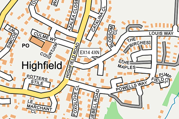 EX14 4XN map - OS OpenMap – Local (Ordnance Survey)