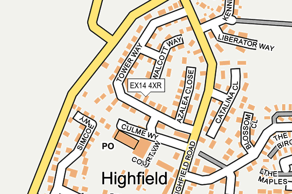 EX14 4XR map - OS OpenMap – Local (Ordnance Survey)