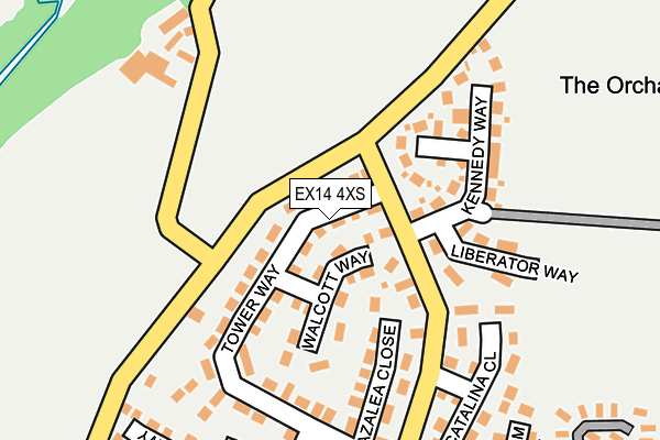 EX14 4XS map - OS OpenMap – Local (Ordnance Survey)