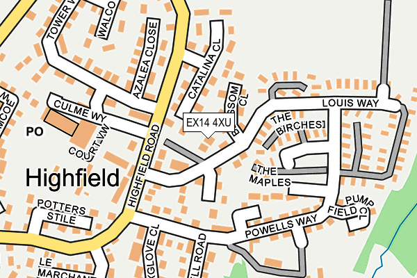 EX14 4XU map - OS OpenMap – Local (Ordnance Survey)