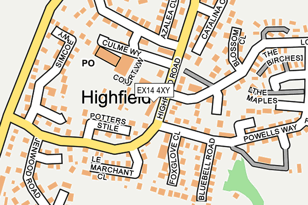 EX14 4XY map - OS OpenMap – Local (Ordnance Survey)