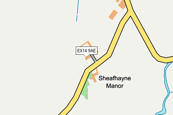 EX14 9AE map - OS OpenMap – Local (Ordnance Survey)