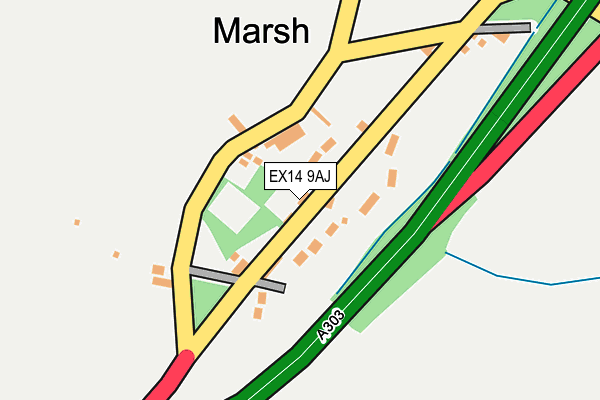 EX14 9AJ map - OS OpenMap – Local (Ordnance Survey)