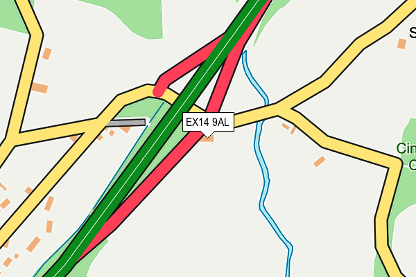 EX14 9AL map - OS OpenMap – Local (Ordnance Survey)