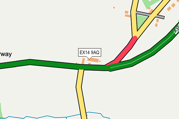 EX14 9AQ map - OS OpenMap – Local (Ordnance Survey)