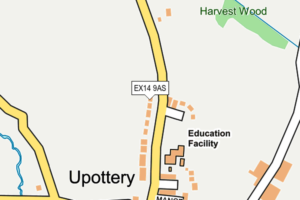 EX14 9AS map - OS OpenMap – Local (Ordnance Survey)