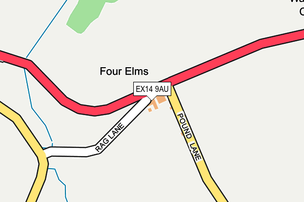 EX14 9AU map - OS OpenMap – Local (Ordnance Survey)