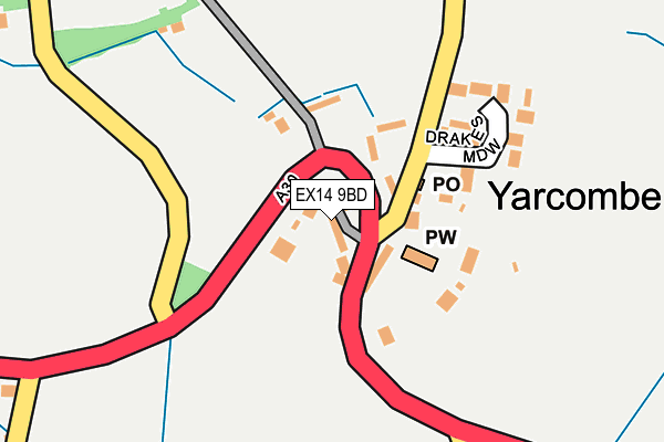 EX14 9BD map - OS OpenMap – Local (Ordnance Survey)